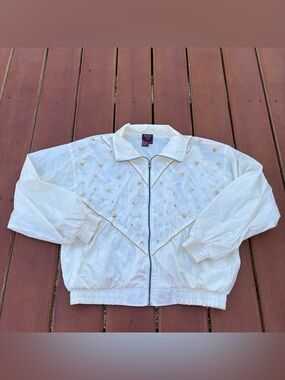 Vintage embellished windbreaker star embellished jacket 90s Y2K